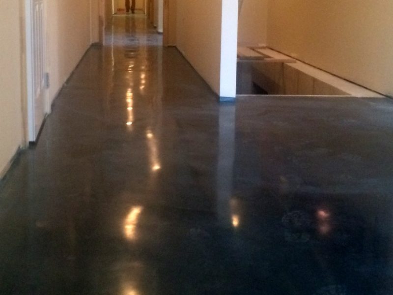 polished concrete flooring systems with a custom concrete stain