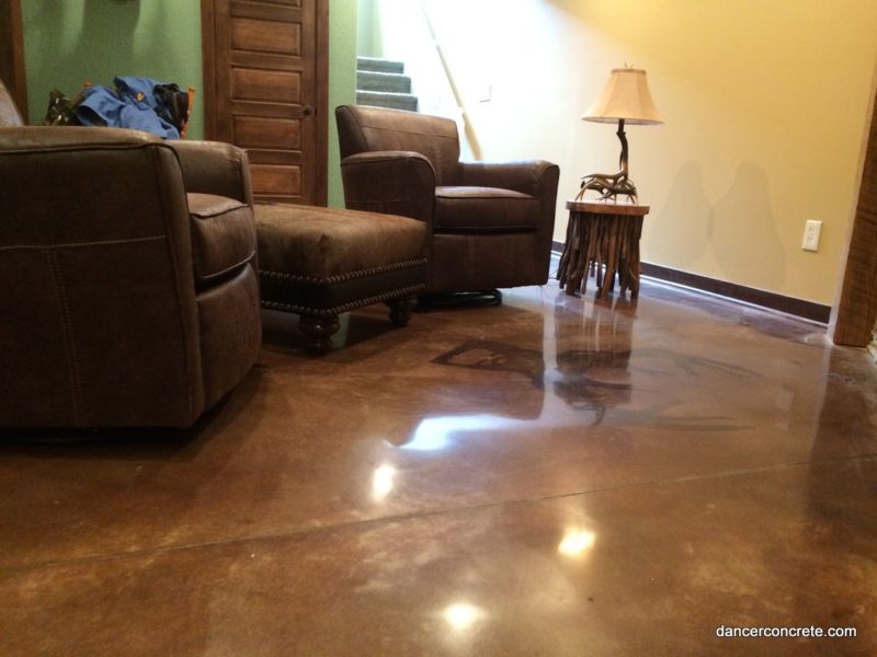 residential concrete floor polishing and dyeing