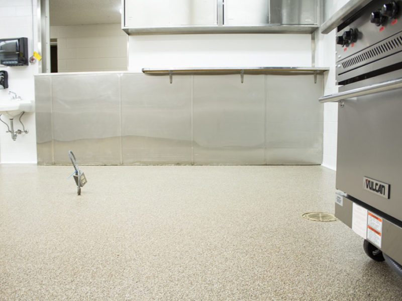 1/8” epoxy chip floor Commercial Kitchens