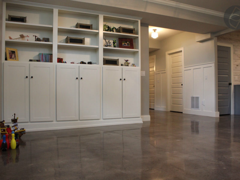 Polished Concrete flooring project darker reactive stain