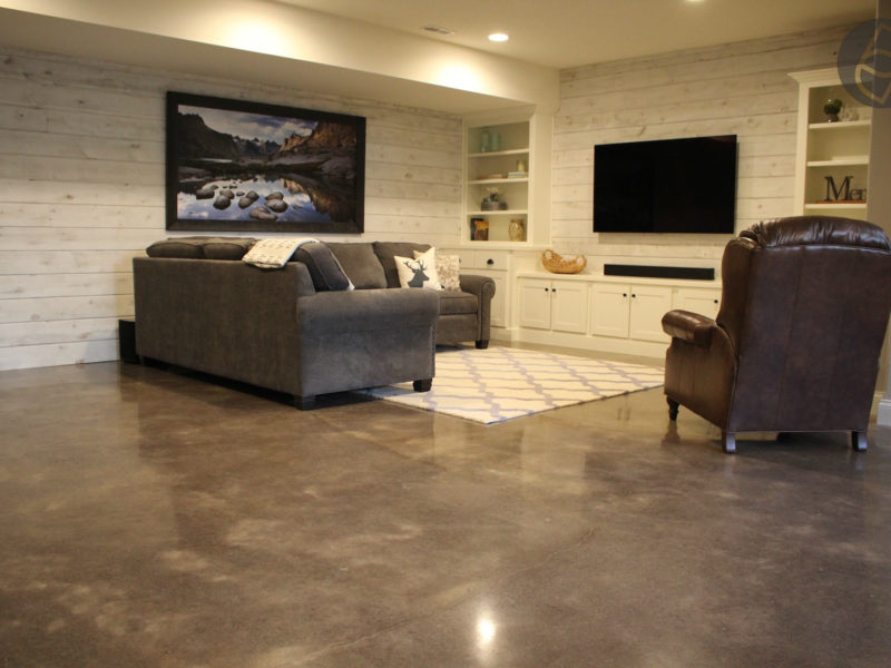 Polished Concrete - darker reactive stain in Living Room
