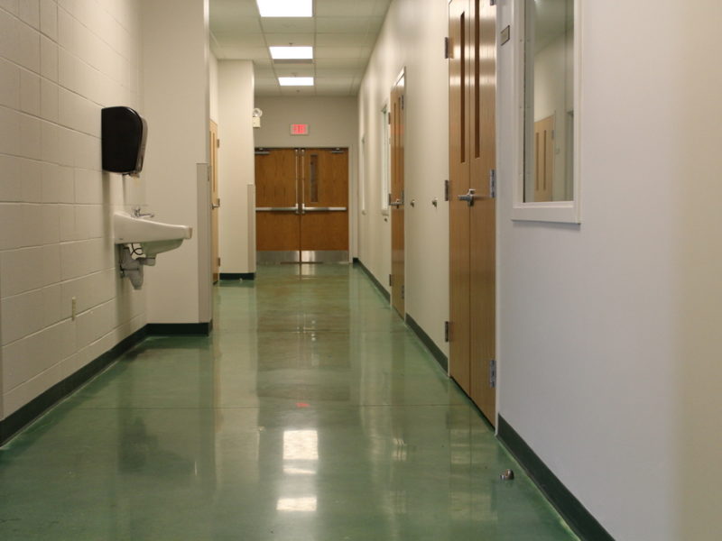 Green Polished Concrete floor - corridor