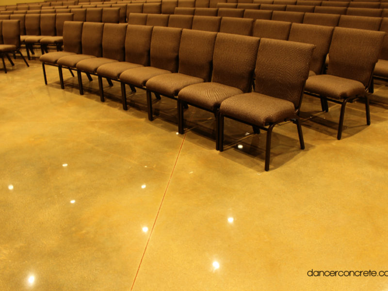 Polished Stained Concrete Floor at Dayspring Community Church of Auburn, IN