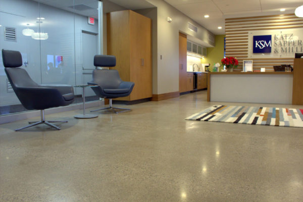 commercial polished concrete flooring - Downtown Office