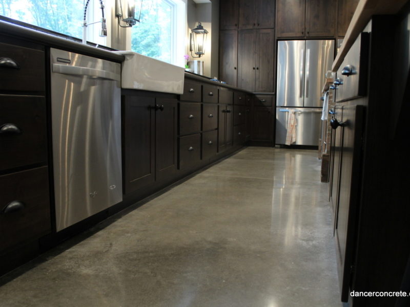 Natural colored Polished Concrete Floor in kitchen
