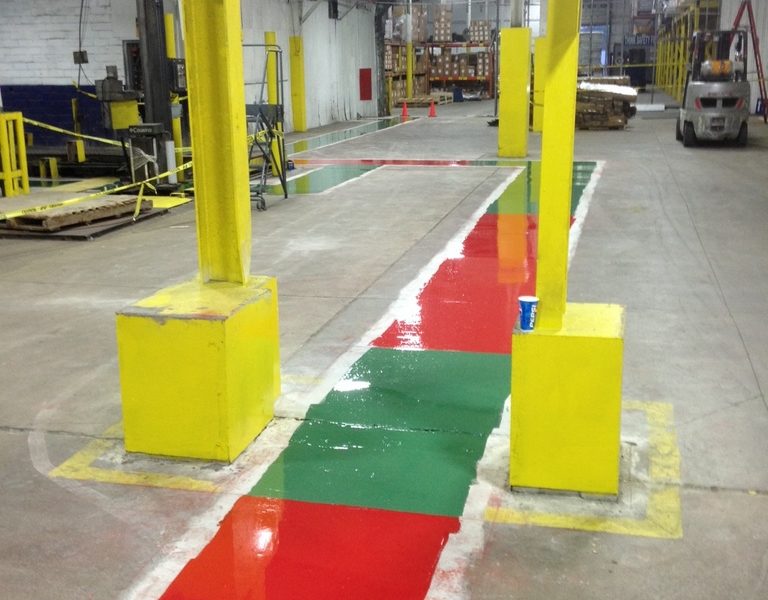 Industrial epoxy line striping system