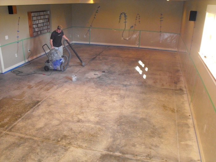 Resurfaced stained concrete floor