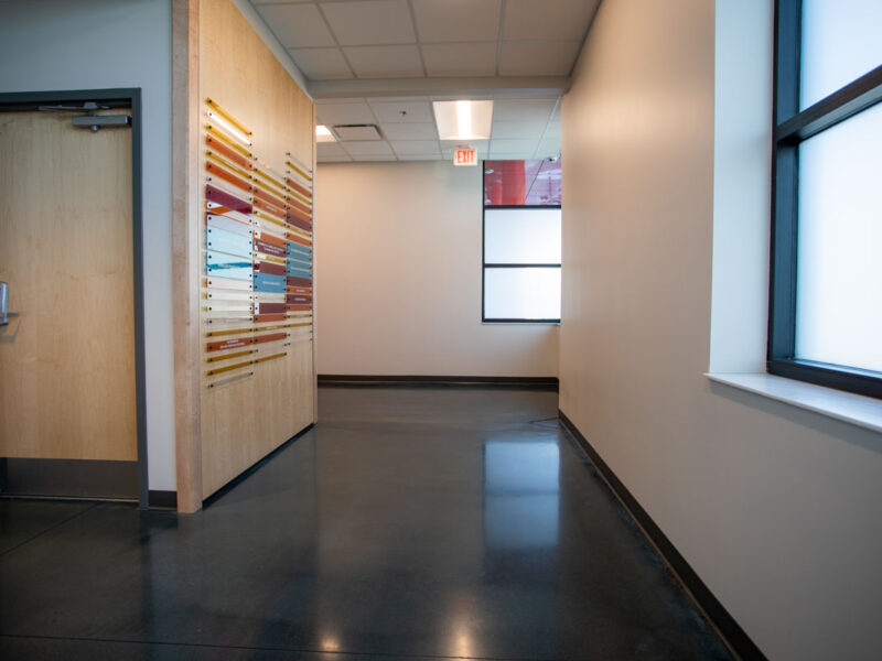 commercial concrete finish in an office building