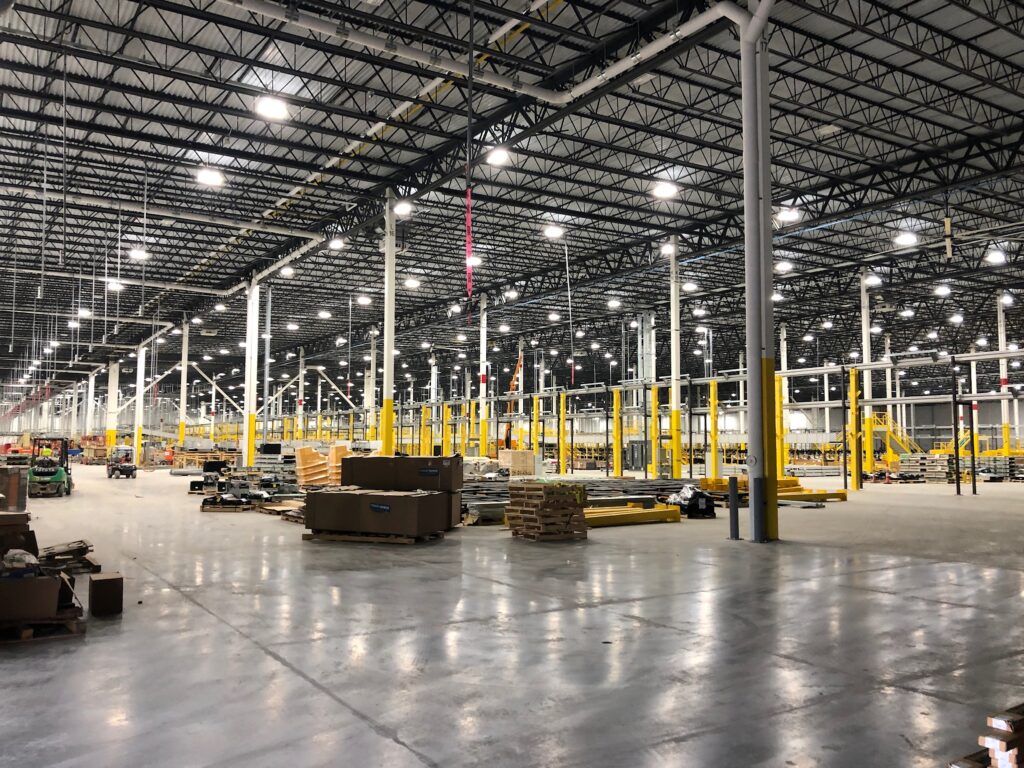 industrial flooring projects - amazon warehouse